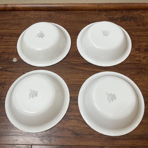 4 Corning Ware Corelle Callaway Ivy 7 1/4" Green Rim Swirl Cereal Soup Bowls - Picture 6 of 6